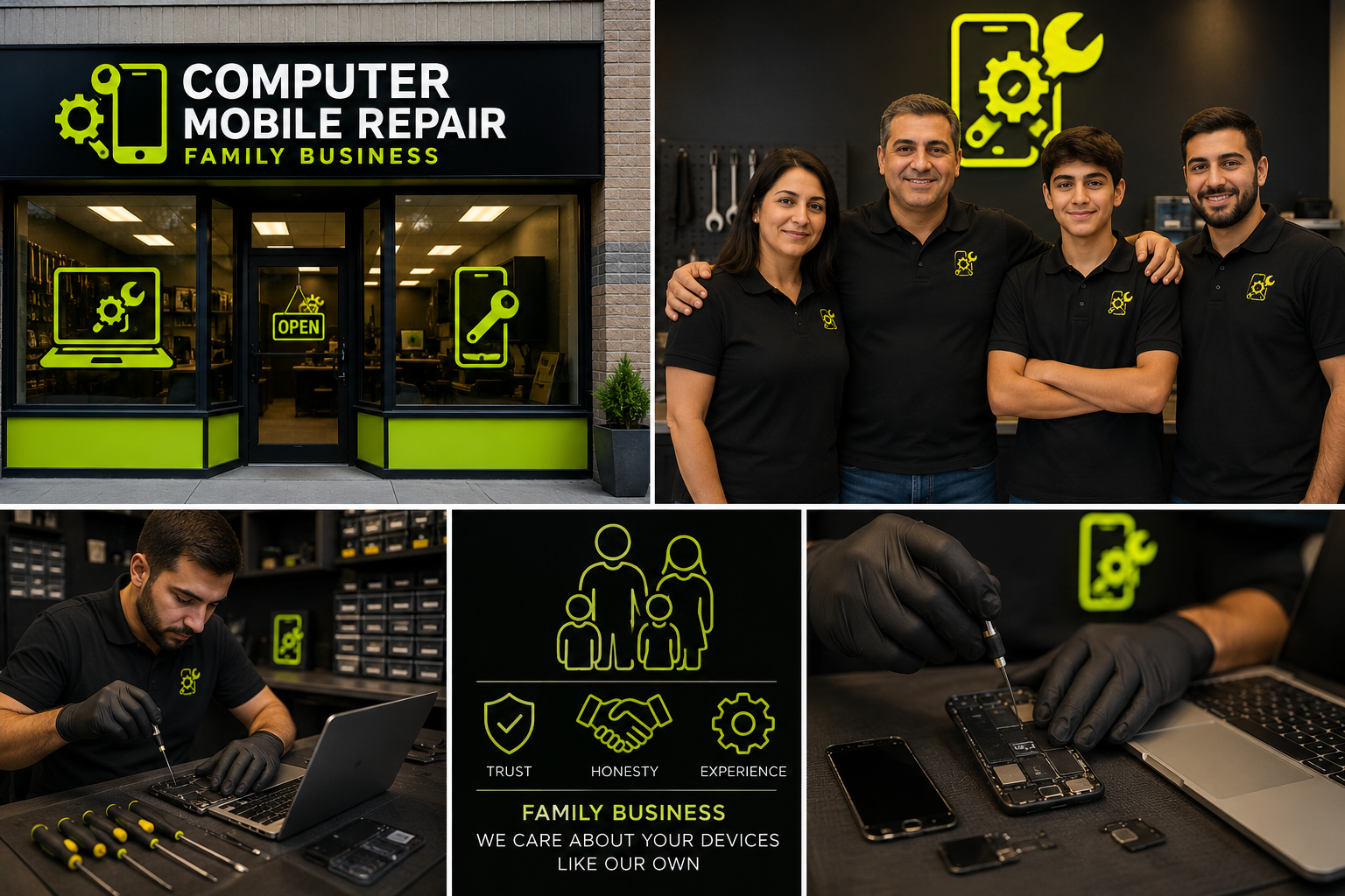 Local family-owned repair service offering computer and mobile device repairs in Madison, TN.