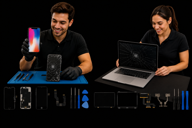 Local repair service for broken phone and device screens.